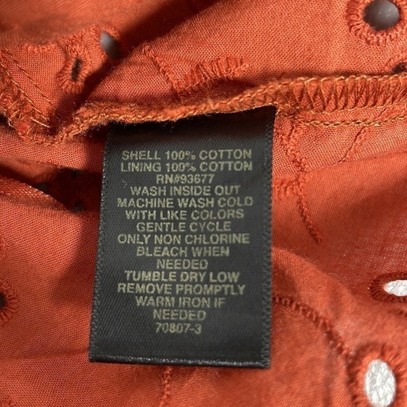 Ryegrass Tank Top NWT Embroidery Floral Eyelet Orange Size 2X - Picture 12 of 17